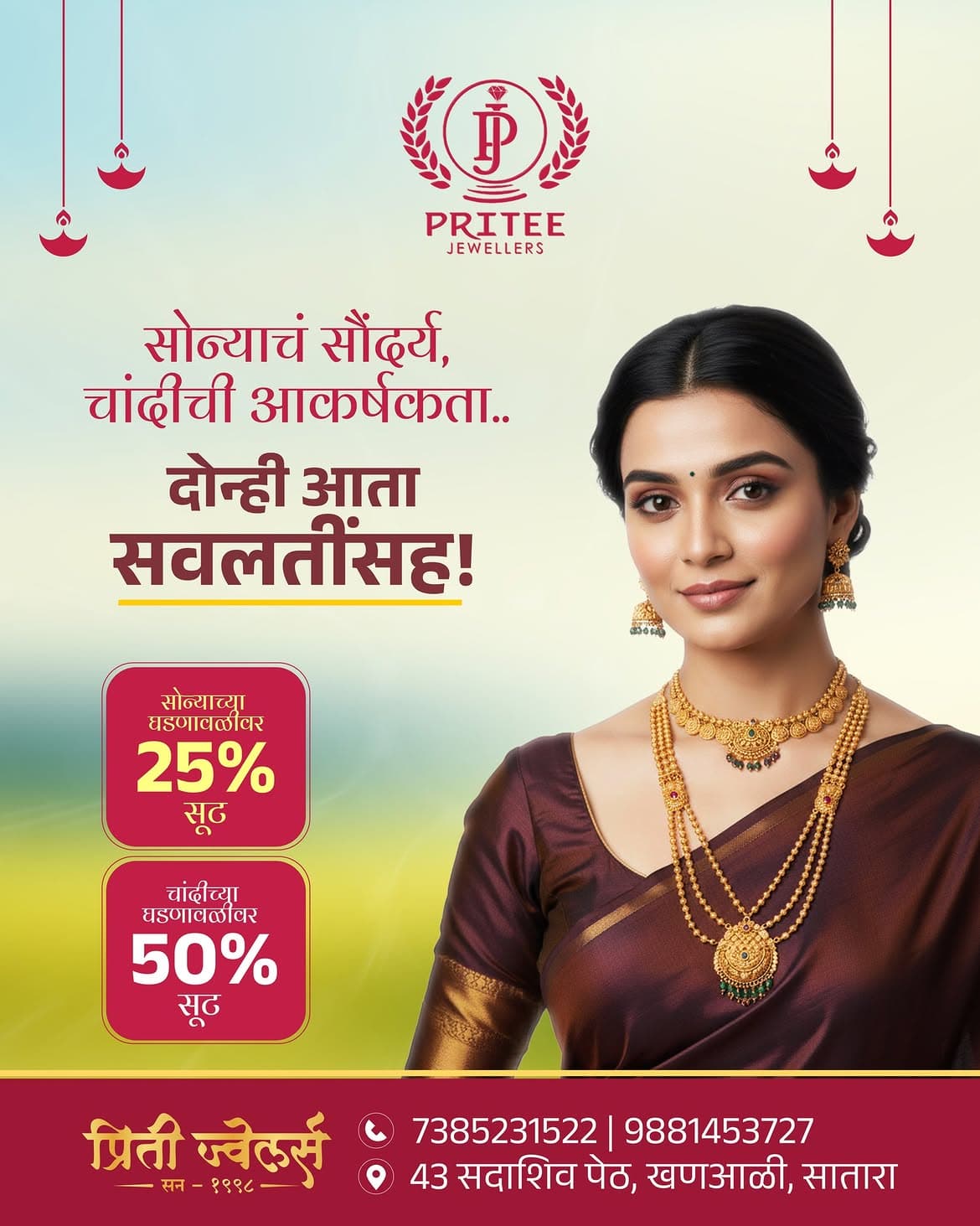 Pritee Jewellers model lookbook photograph 32